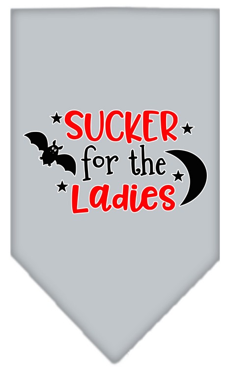 Sucker for the Ladies Screen Print Bandana Grey Small